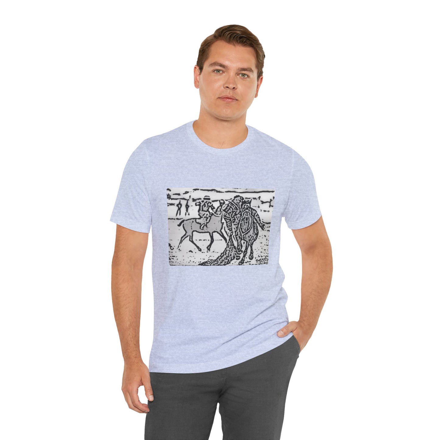 Vintage Buzkashe Art Unisex Short Sleeve Tee - horse lovers