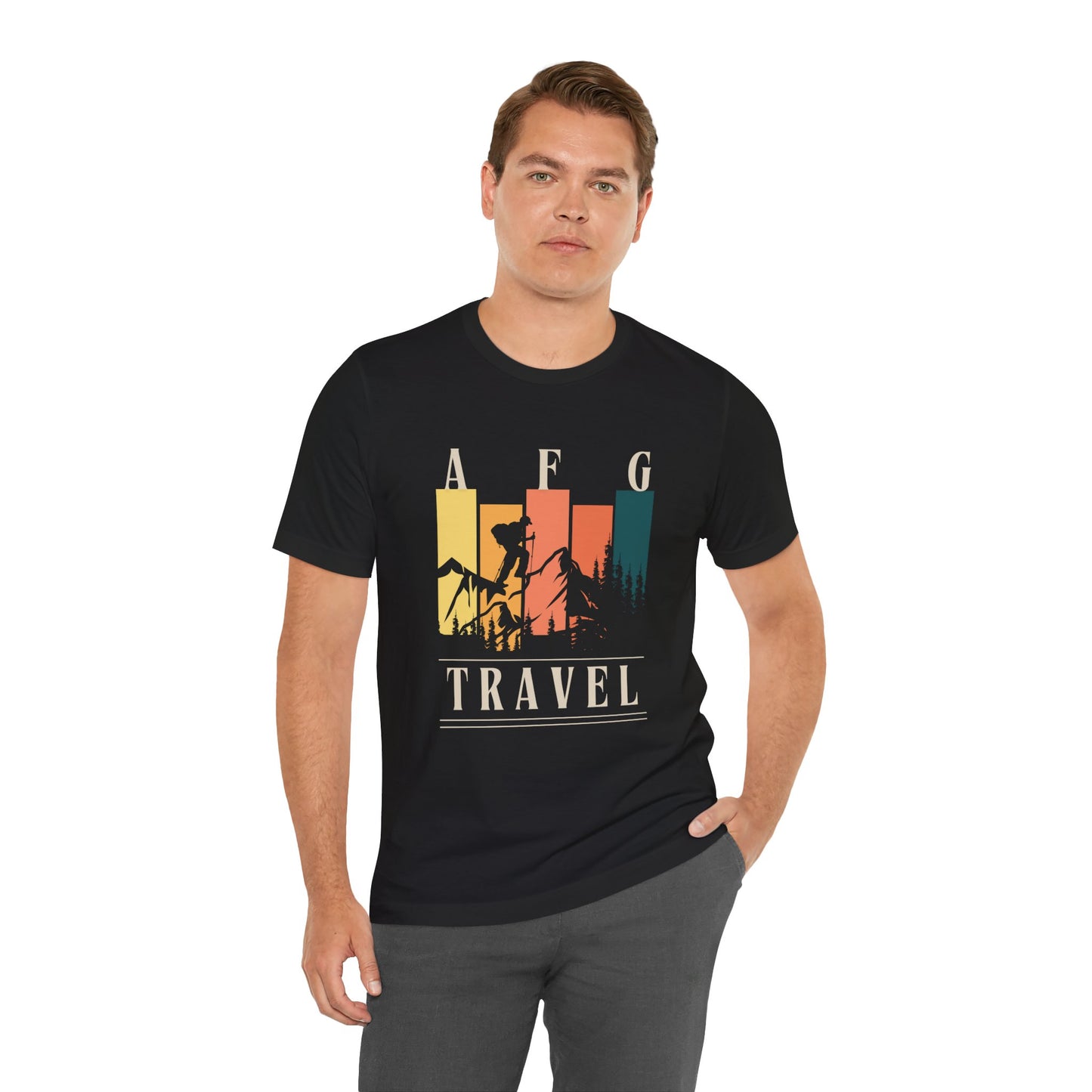 AFG Travel Unisex Jersey Short Sleeve Tee - Vintage Outdoor Adventure Tee