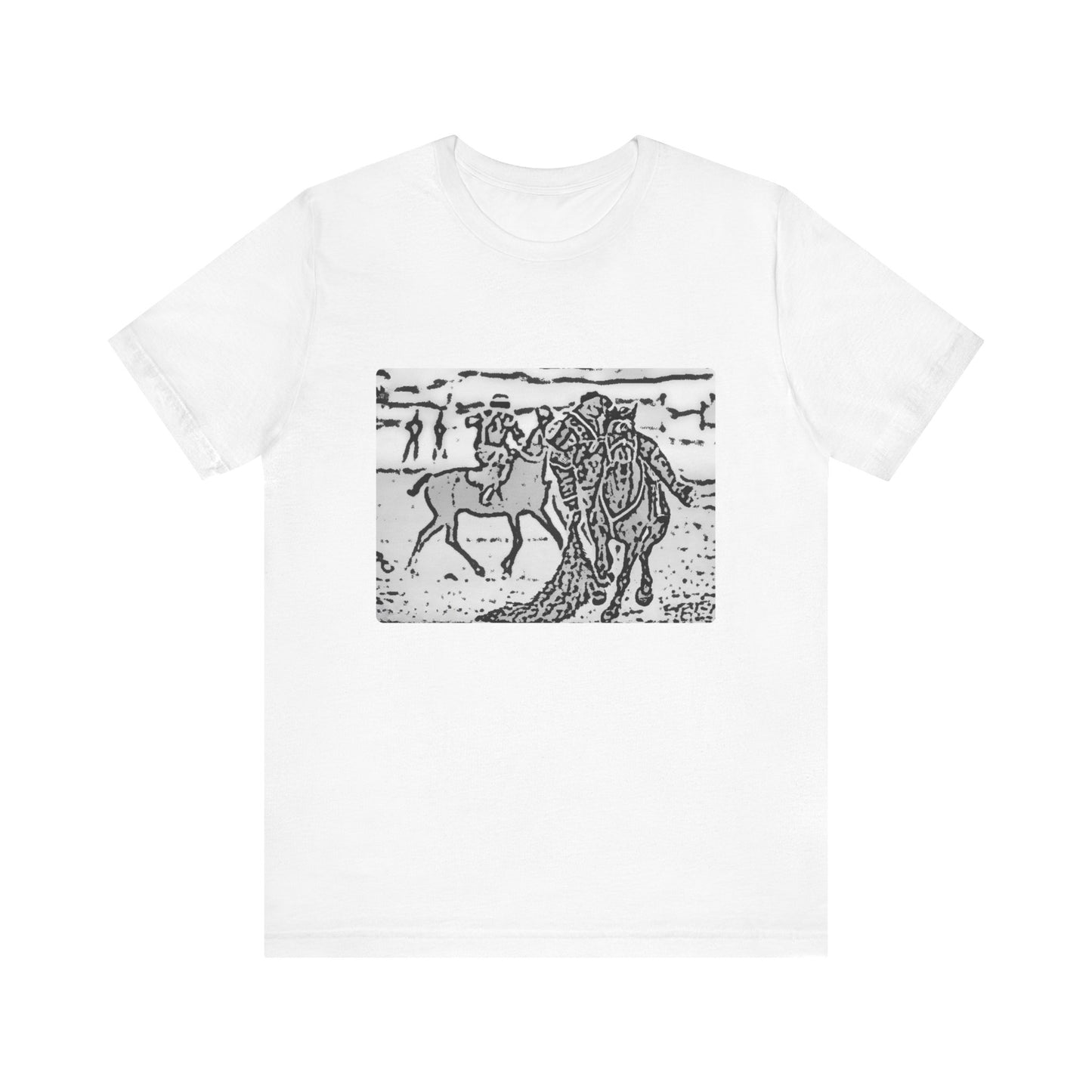 Vintage Buzkashe Art Unisex Short Sleeve Tee - horse lovers