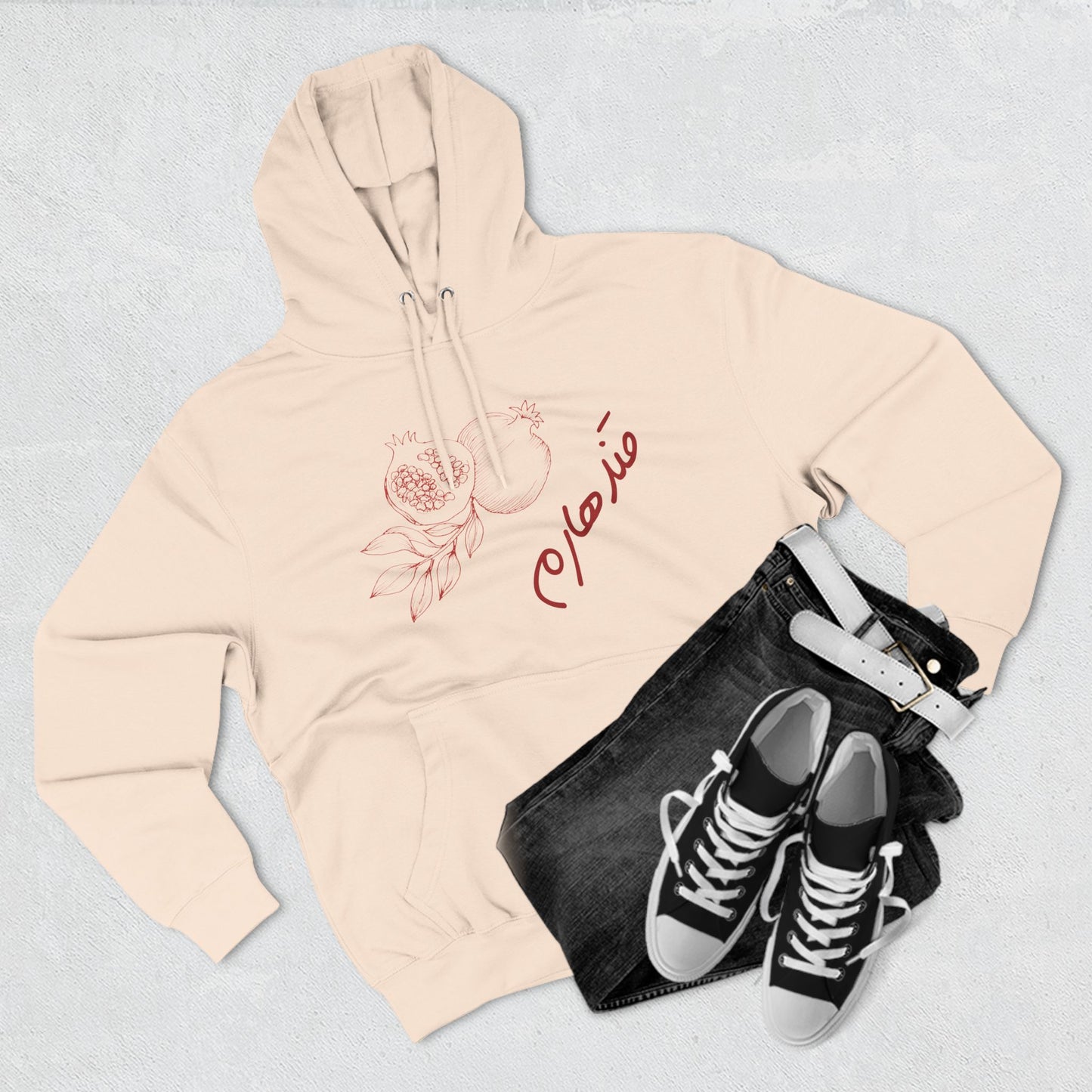 Kandahar Pomegranate Graphic Fleece Hoodie - Cozy Style for Nature Lovers