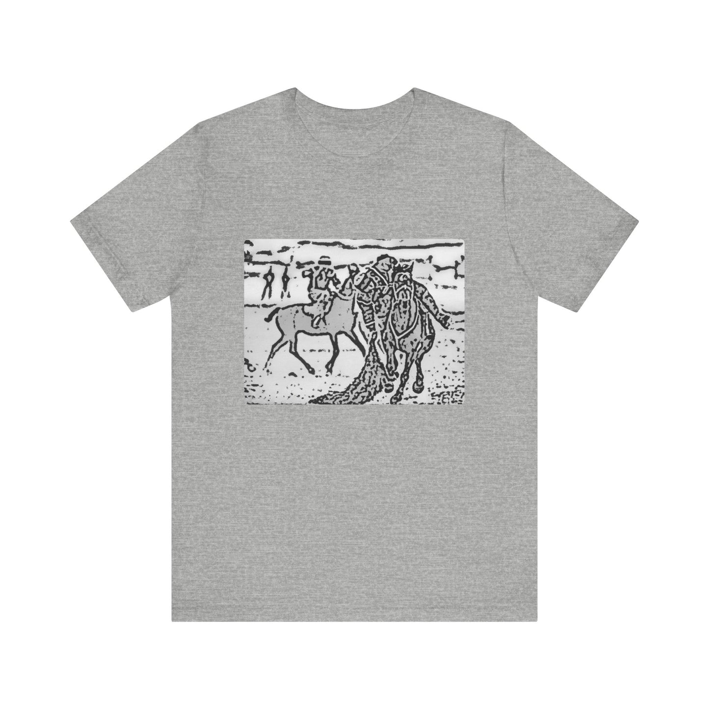 Vintage Buzkashe Art Unisex Short Sleeve Tee - horse lovers