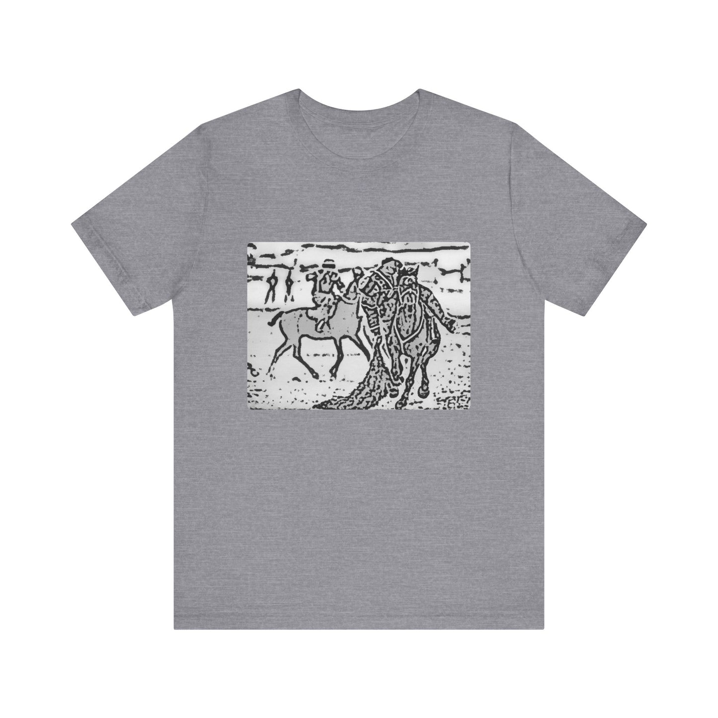 Vintage Buzkashe Art Unisex Short Sleeve Tee - horse lovers