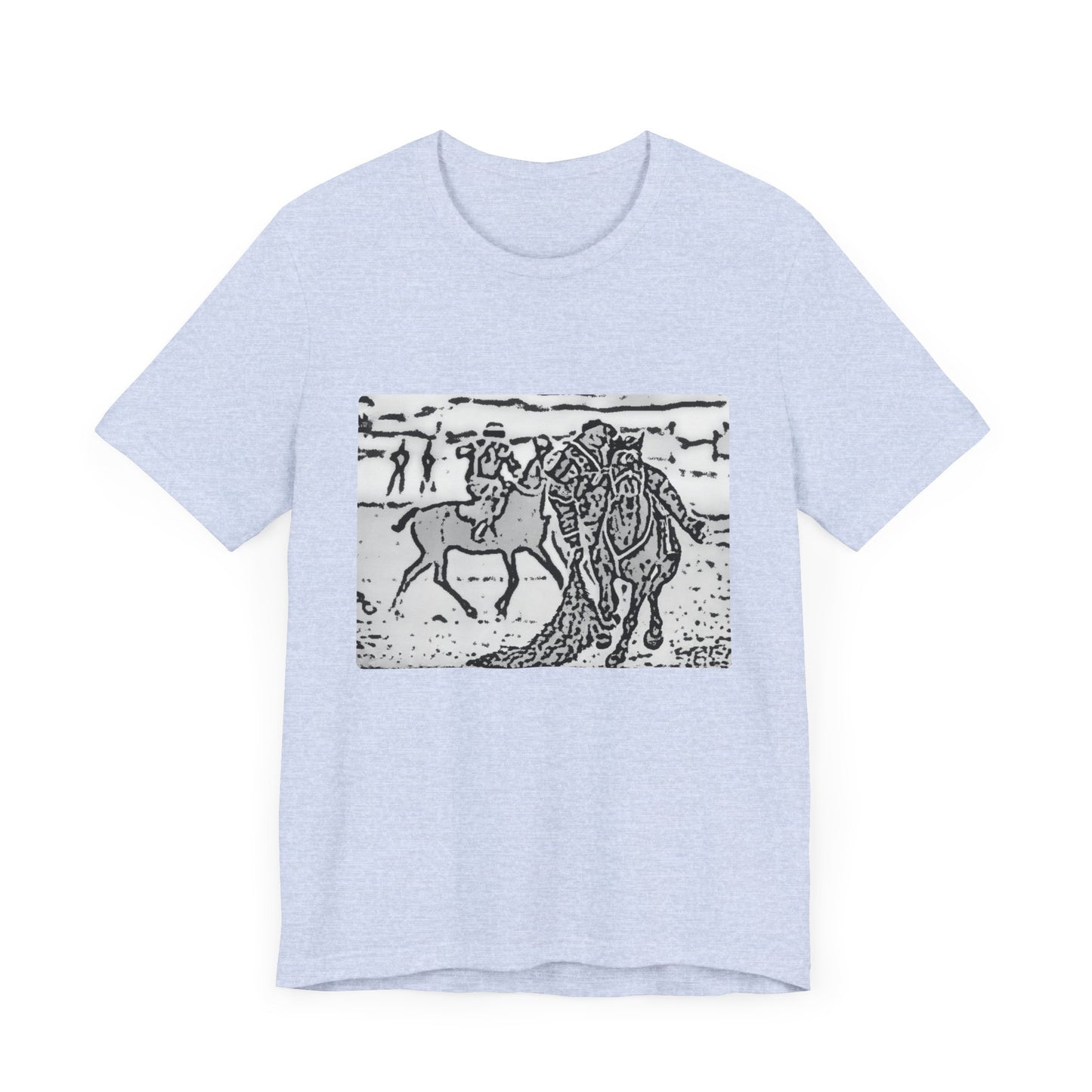 Vintage Buzkashe Art Unisex Short Sleeve Tee - horse lovers