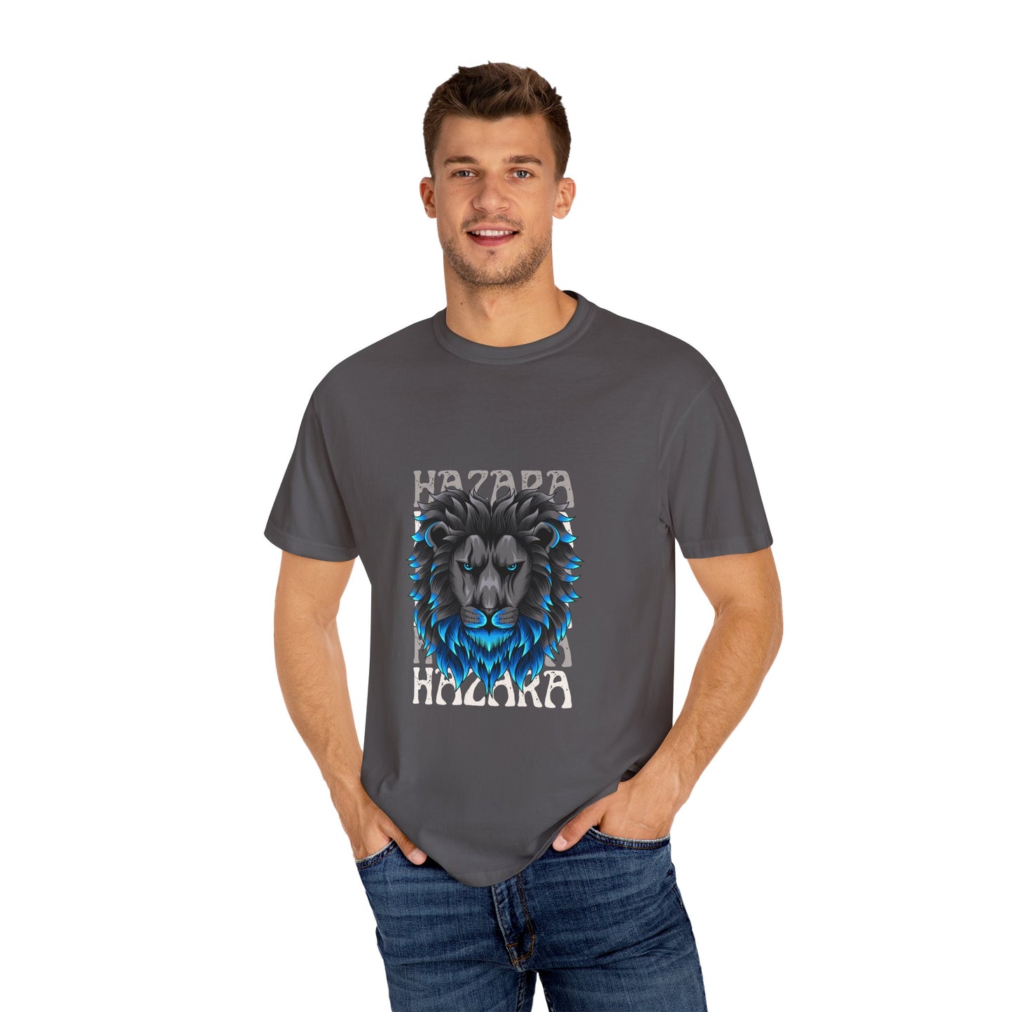 Hazara Lion Unisex Garment-Dyed T-Shirt - Bold Graphic Tee
