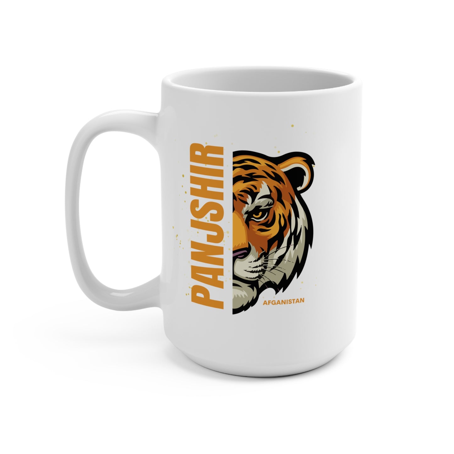 Panjshir Tiger Mug | 15oz Ceramic Coffee Cup for Animal Lovers