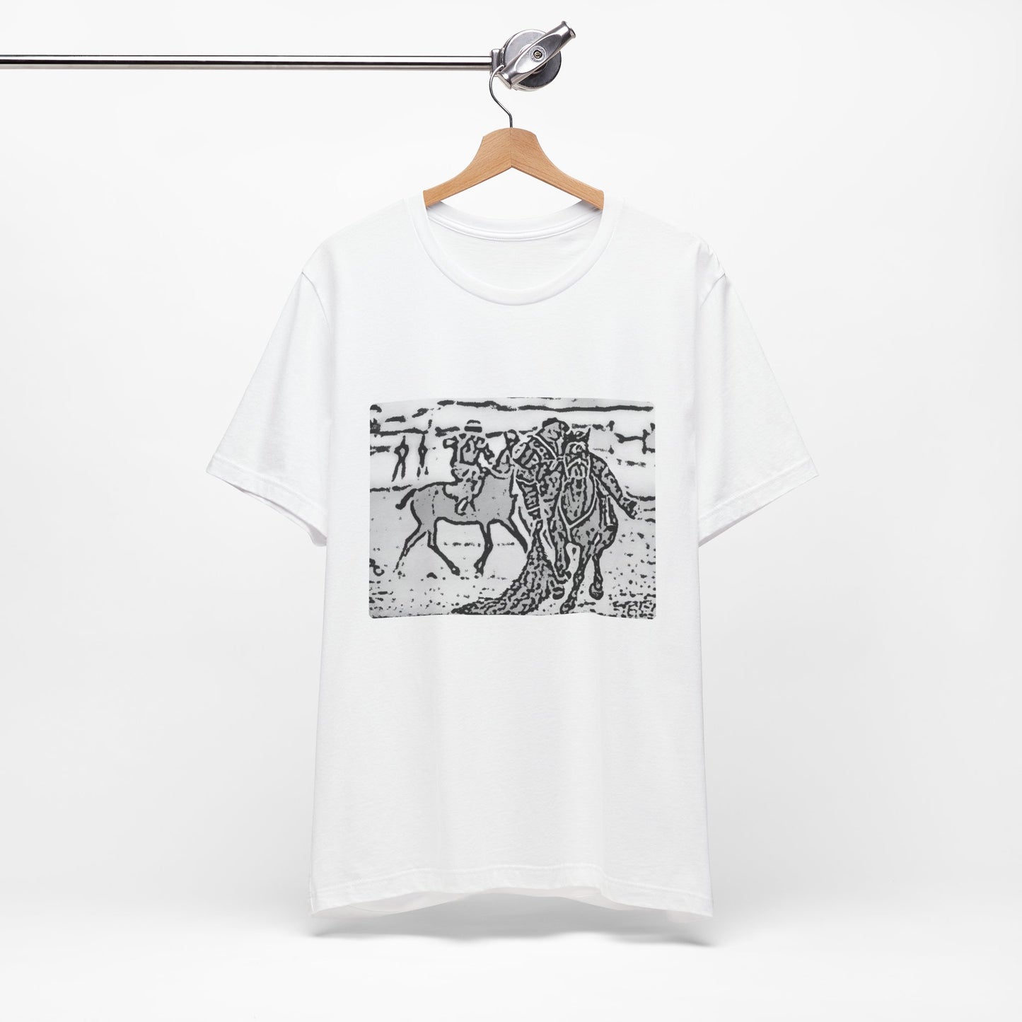 Vintage Buzkashe Art Unisex Short Sleeve Tee - horse lovers