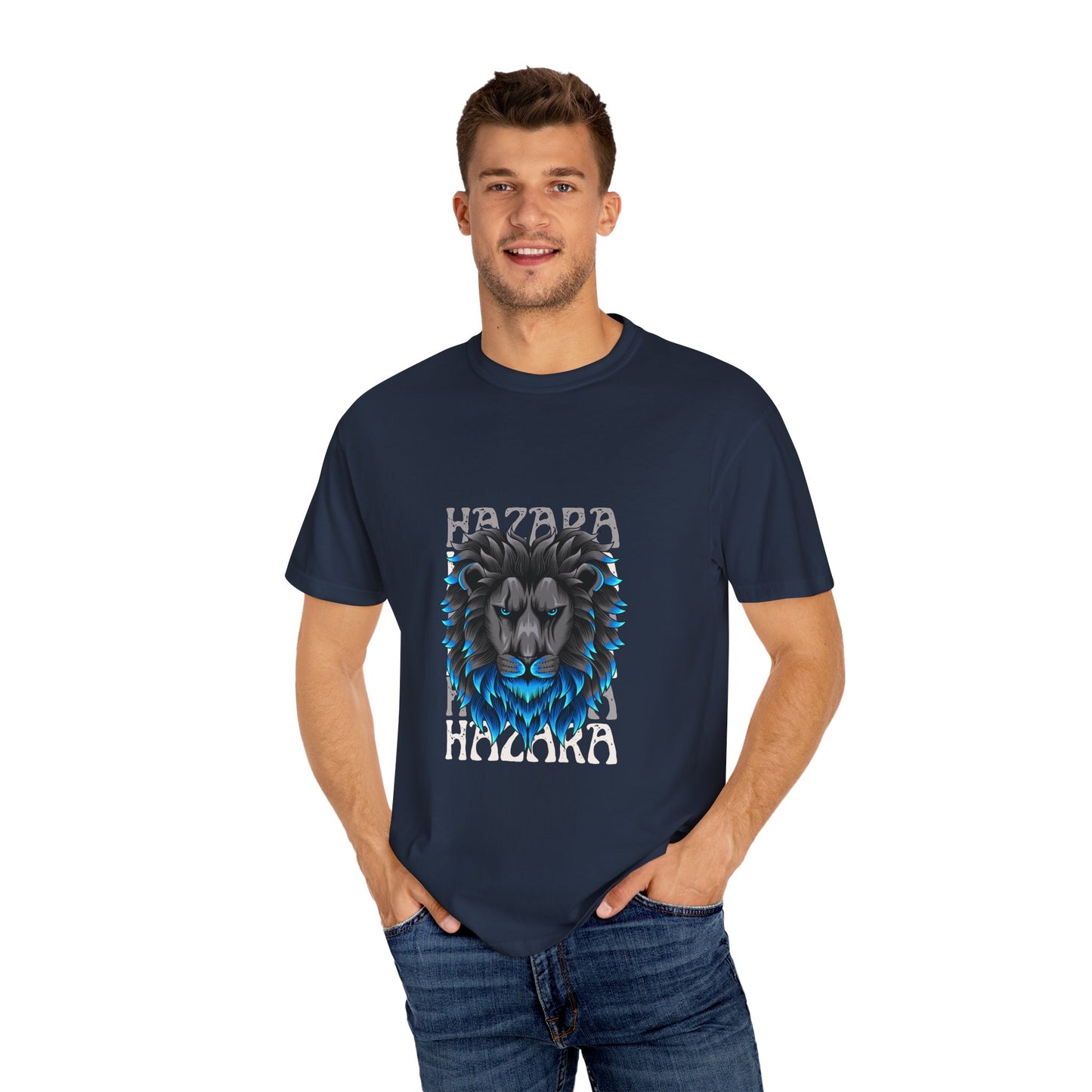 Hazara Lion Unisex Garment-Dyed T-Shirt - Bold Graphic Tee