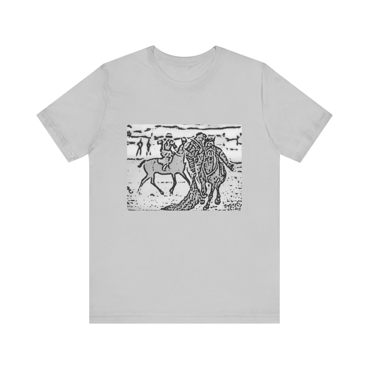 Vintage Buzkashe Art Unisex Short Sleeve Tee - horse lovers