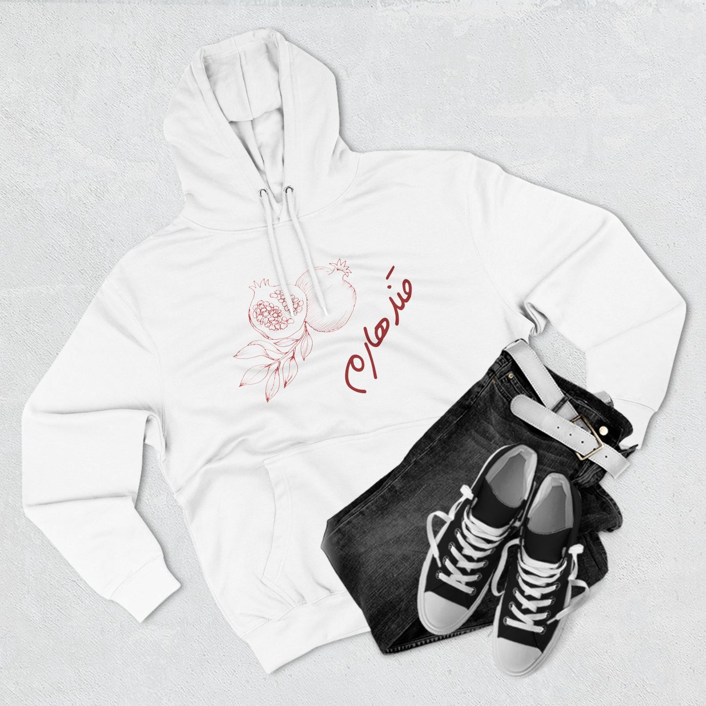 Kandahar Pomegranate Graphic Fleece Hoodie - Cozy Style for Nature Lovers