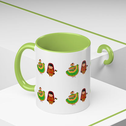 Mexican Folk Dance Accent Coffee Mug – Colorful Baile Jarabe Pattern (11/15oz)