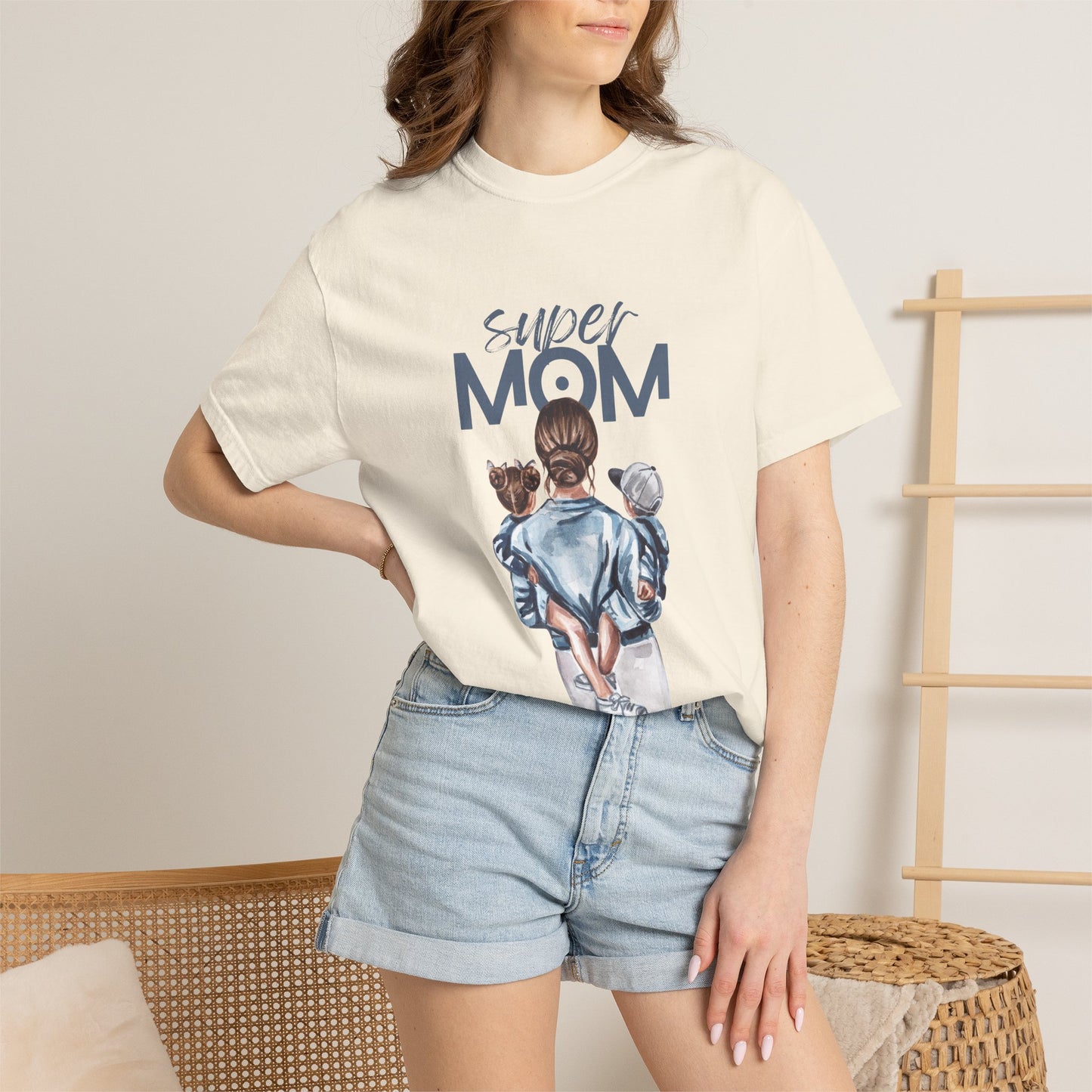 Super Mom T-Shirt — Mom Carrying Kids Graphic Tee (Mother’s Day Gift)