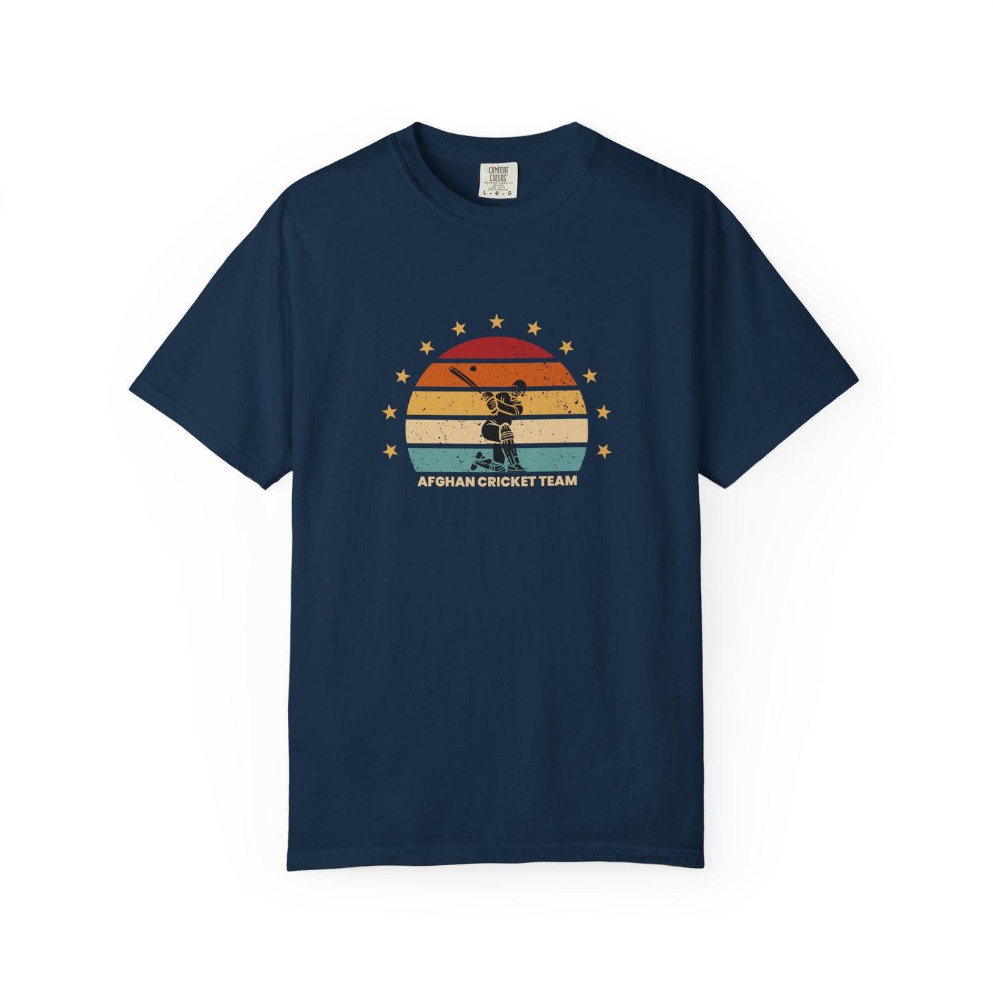 Retro Afghan Cricket Team T-Shirt - Unisex Garment-Dyed Tee
