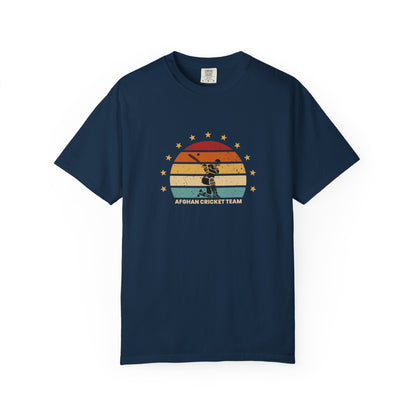 Retro Afghan Cricket Team T-Shirt - Unisex Garment-Dyed Tee