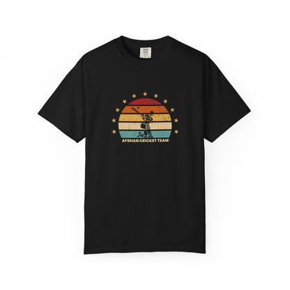 Retro Afghan Cricket Team T-Shirt - Unisex Garment-Dyed Tee