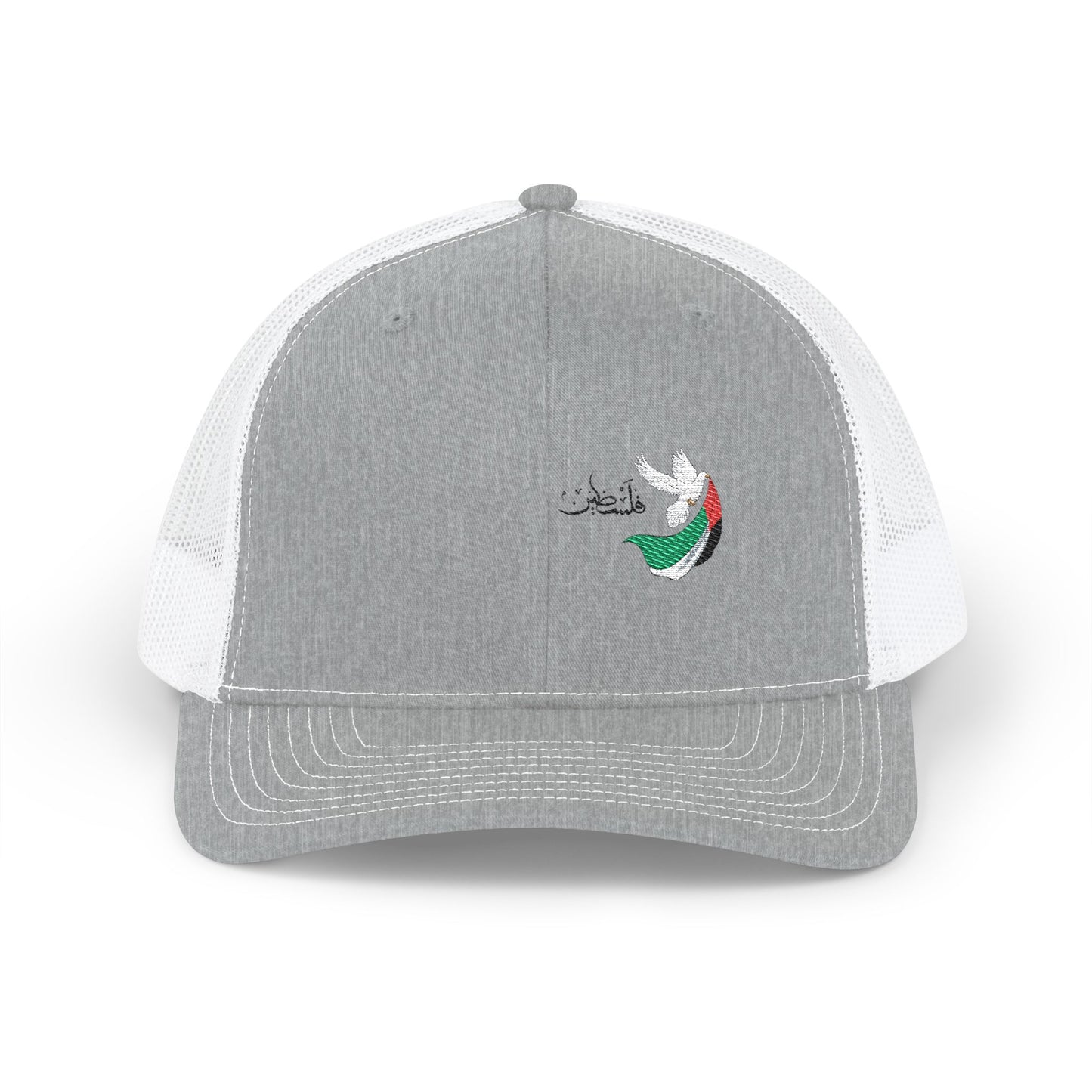 Embroidered Palestine Cap – Black/White Snapback