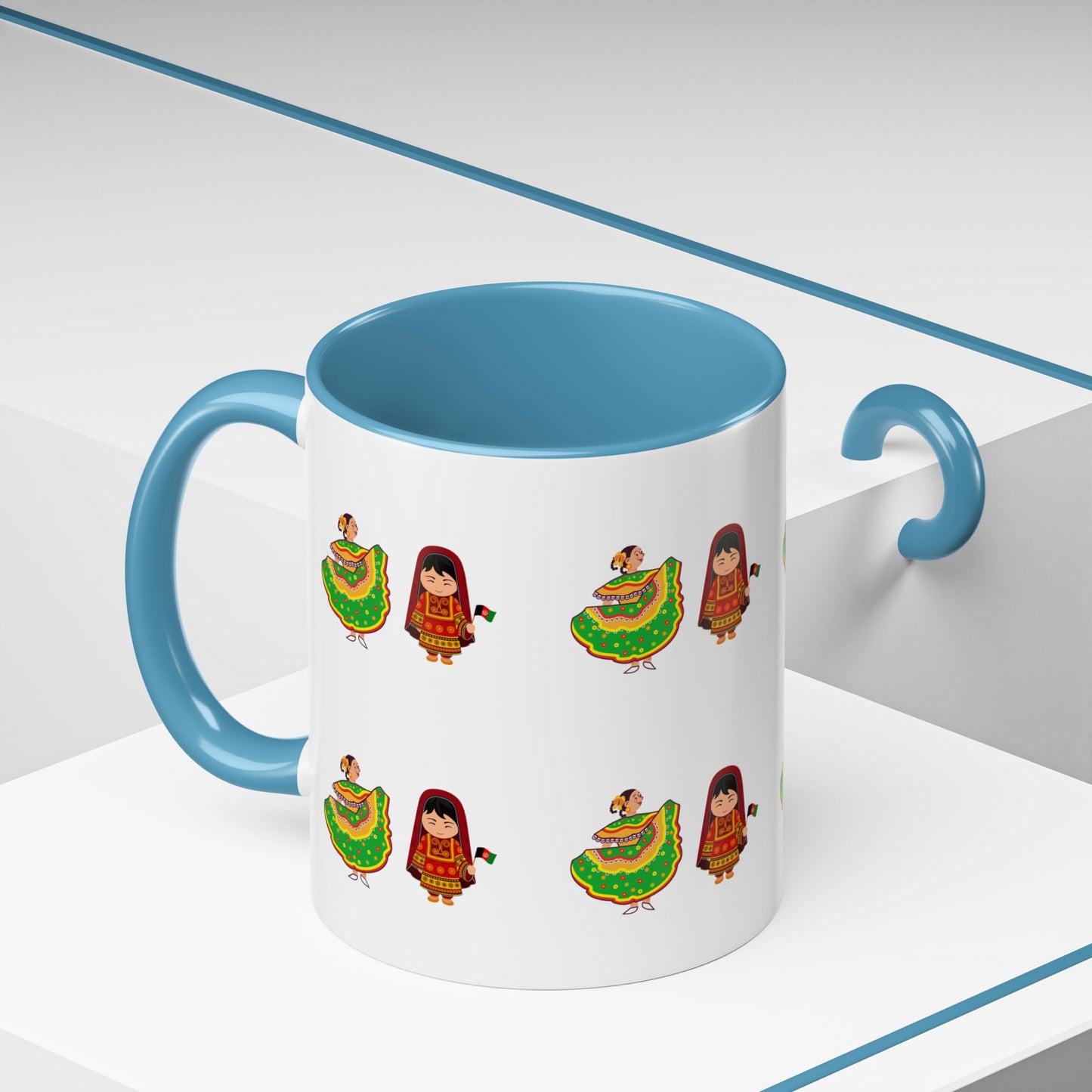 Mexican Folk Dance Accent Coffee Mug – Colorful Baile Jarabe Pattern (11/15oz)