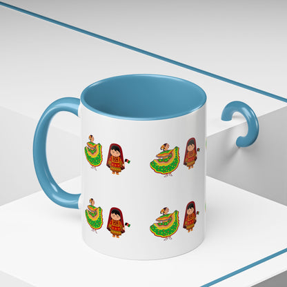 Mexican Folk Dance Accent Coffee Mug – Colorful Baile Jarabe Pattern (11/15oz)