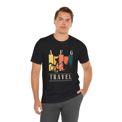 AFG Travel Unisex Jersey Short Sleeve Tee - Vintage Outdoor Adventure Tee