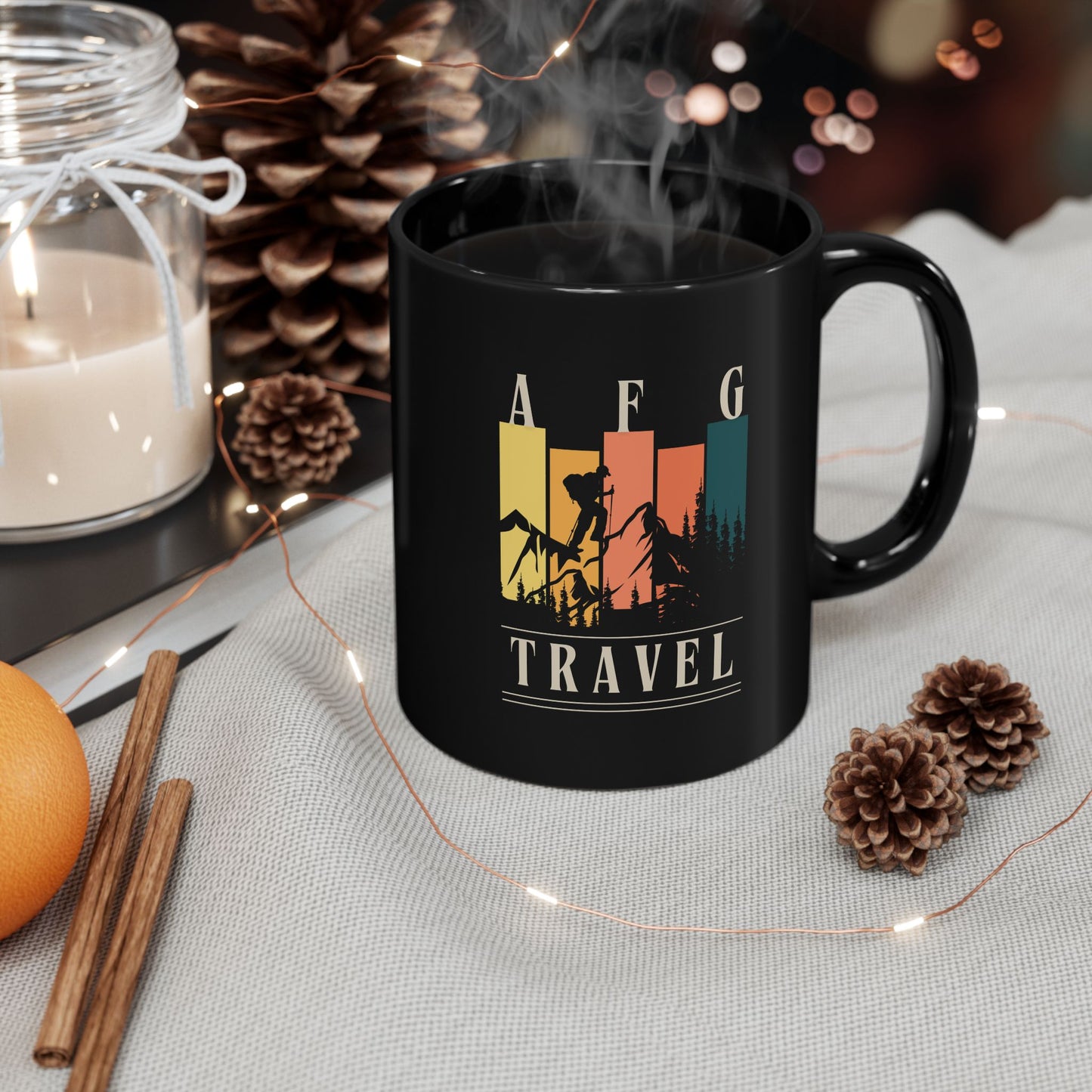 Afghanistan Adventure Travel Mug - 11oz & 15oz Black Coffee Cup for Outdoor Enthusiasts