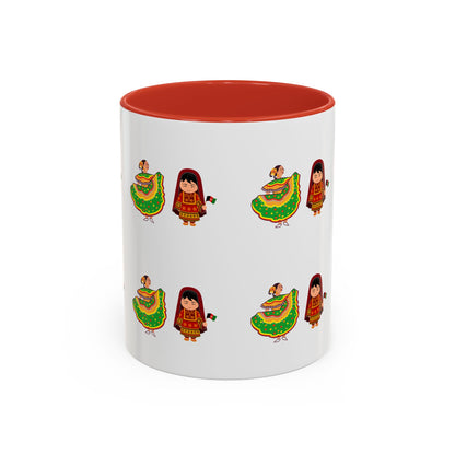Mexican Folk Dance Accent Coffee Mug – Colorful Baile Jarabe Pattern (11/15oz)