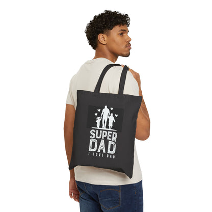 Super Dad Cotton Tote Bag – "I Love Dad" Father’s Day Gift