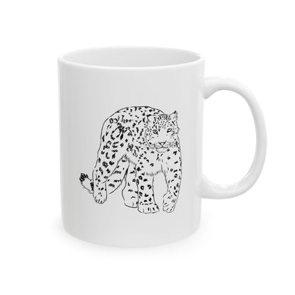 Snow Leopard Ceramic Mug - 11oz & 15oz Coffee Cup for Animal Lovers