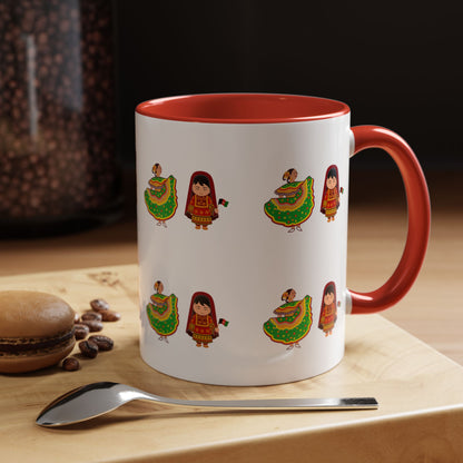 Mexican Folk Dance Accent Coffee Mug – Colorful Baile Jarabe Pattern (11/15oz)