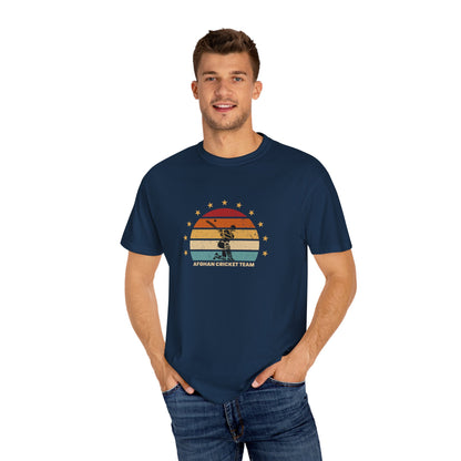 Retro Afghan Cricket Team T-Shirt - Unisex Garment-Dyed Tee