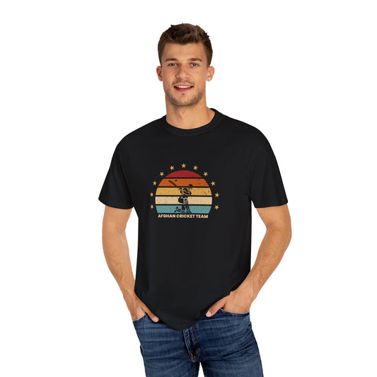 Retro Afghan Cricket Team T-Shirt - Unisex Garment-Dyed Tee