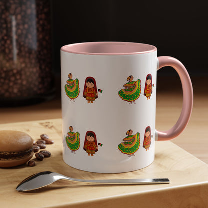 Mexican Folk Dance Accent Coffee Mug – Colorful Baile Jarabe Pattern (11/15oz)