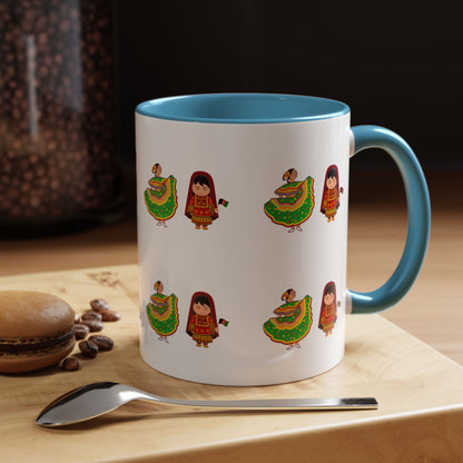 Mexican Folk Dance Accent Coffee Mug – Colorful Baile Jarabe Pattern (11/15oz)