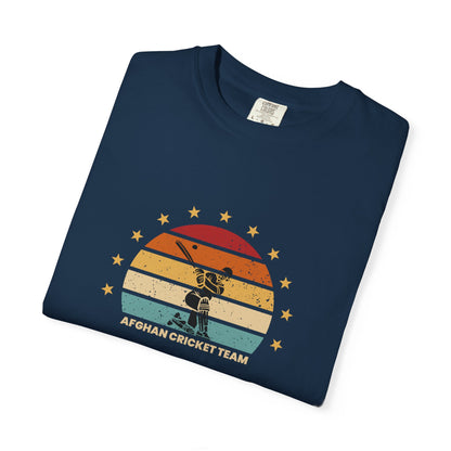 Retro Afghan Cricket Team T-Shirt - Unisex Garment-Dyed Tee