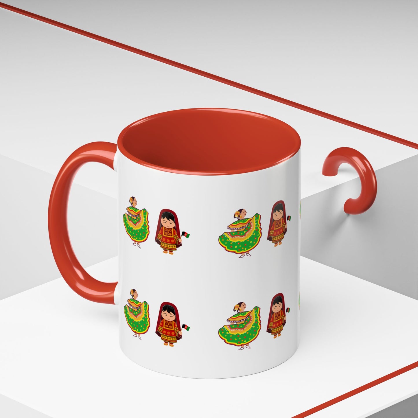 Mexican Folk Dance Accent Coffee Mug – Colorful Baile Jarabe Pattern (11/15oz)