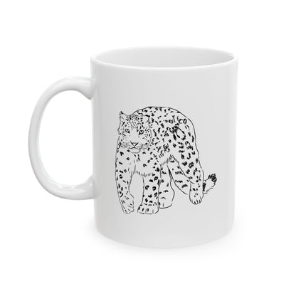 Snow Leopard Ceramic Mug - 11oz & 15oz Coffee Cup for Animal Lovers