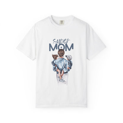 Super Mom T-Shirt — Mom Carrying Kids Graphic Tee (Mother’s Day Gift)