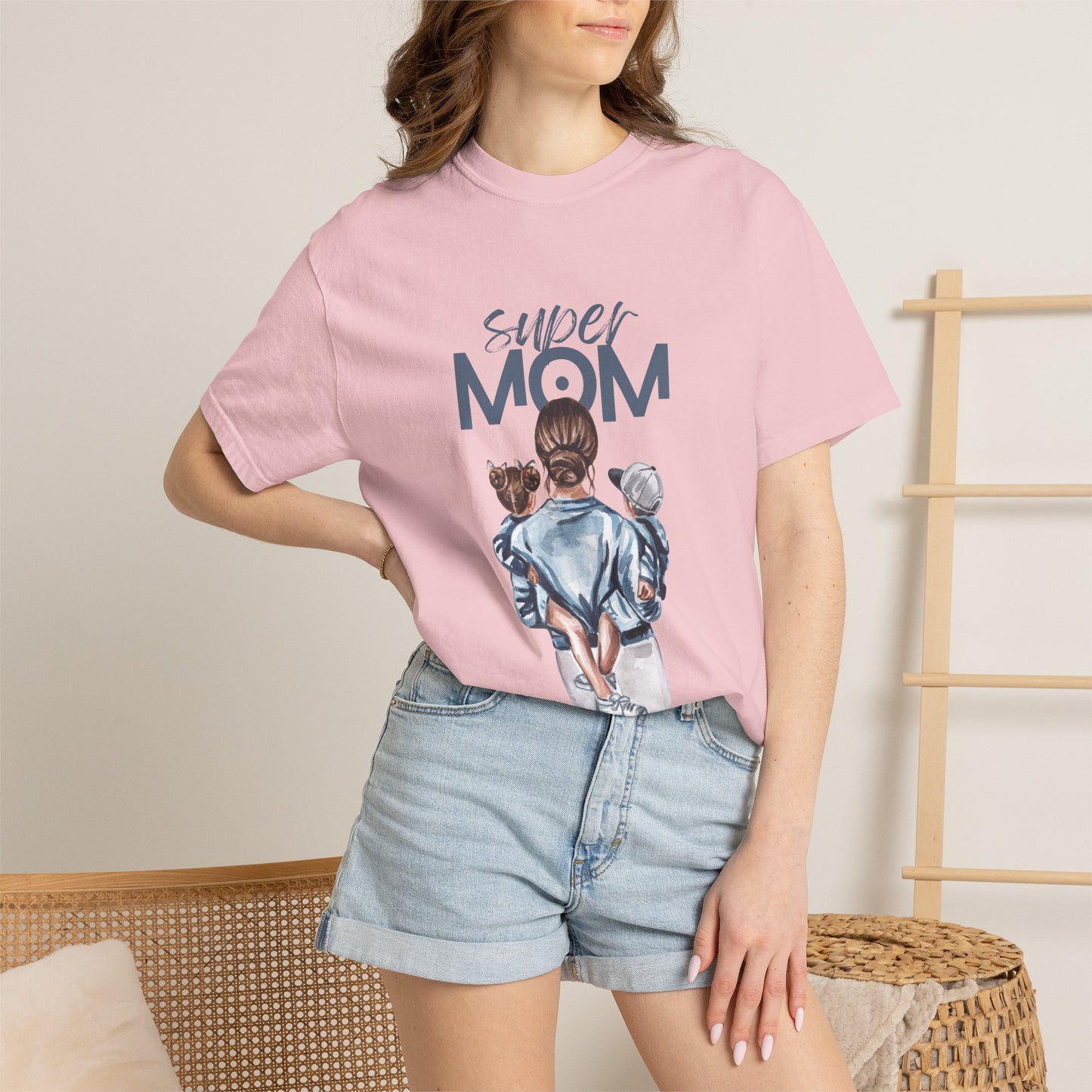 Super Mom T-Shirt — Mom Carrying Kids Graphic Tee (Mother’s Day Gift)