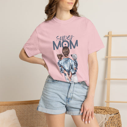 Super Mom T-Shirt — Mom Carrying Kids Graphic Tee (Mother’s Day Gift)