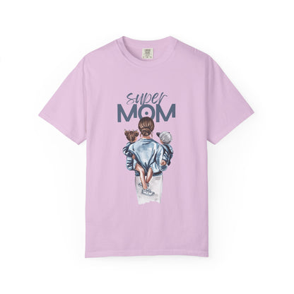 Super Mom T-Shirt — Mom Carrying Kids Graphic Tee (Mother’s Day Gift)