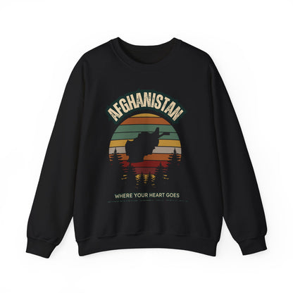 Afghanistan Retro Mountain Crewneck Sweatshirt – Where Your Heart Is