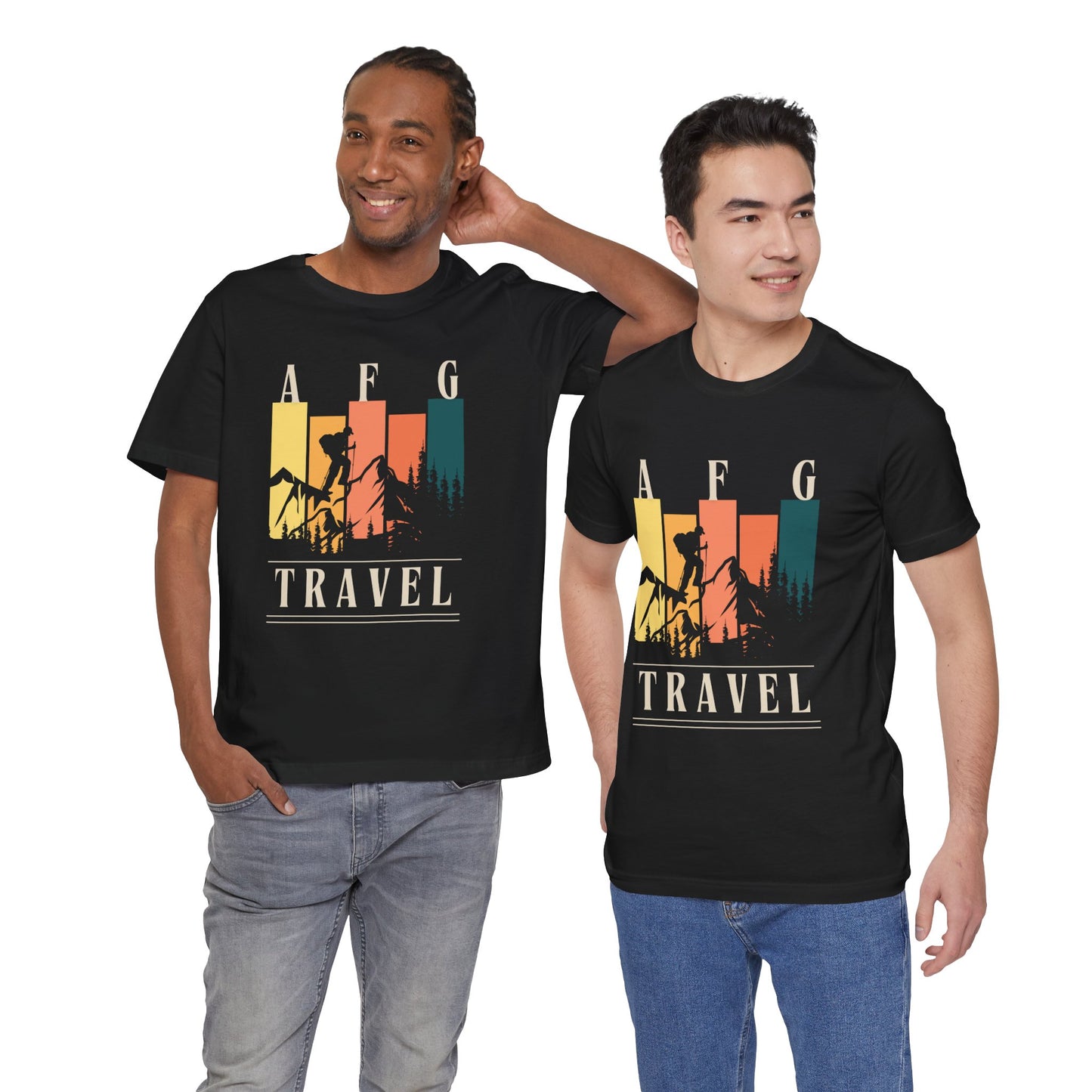 AFG Travel Unisex Jersey Short Sleeve Tee - Vintage Outdoor Adventure Tee