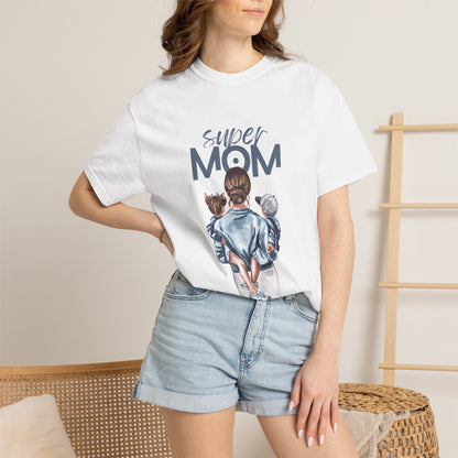Super Mom T-Shirt — Mom Carrying Kids Graphic Tee (Mother’s Day Gift)