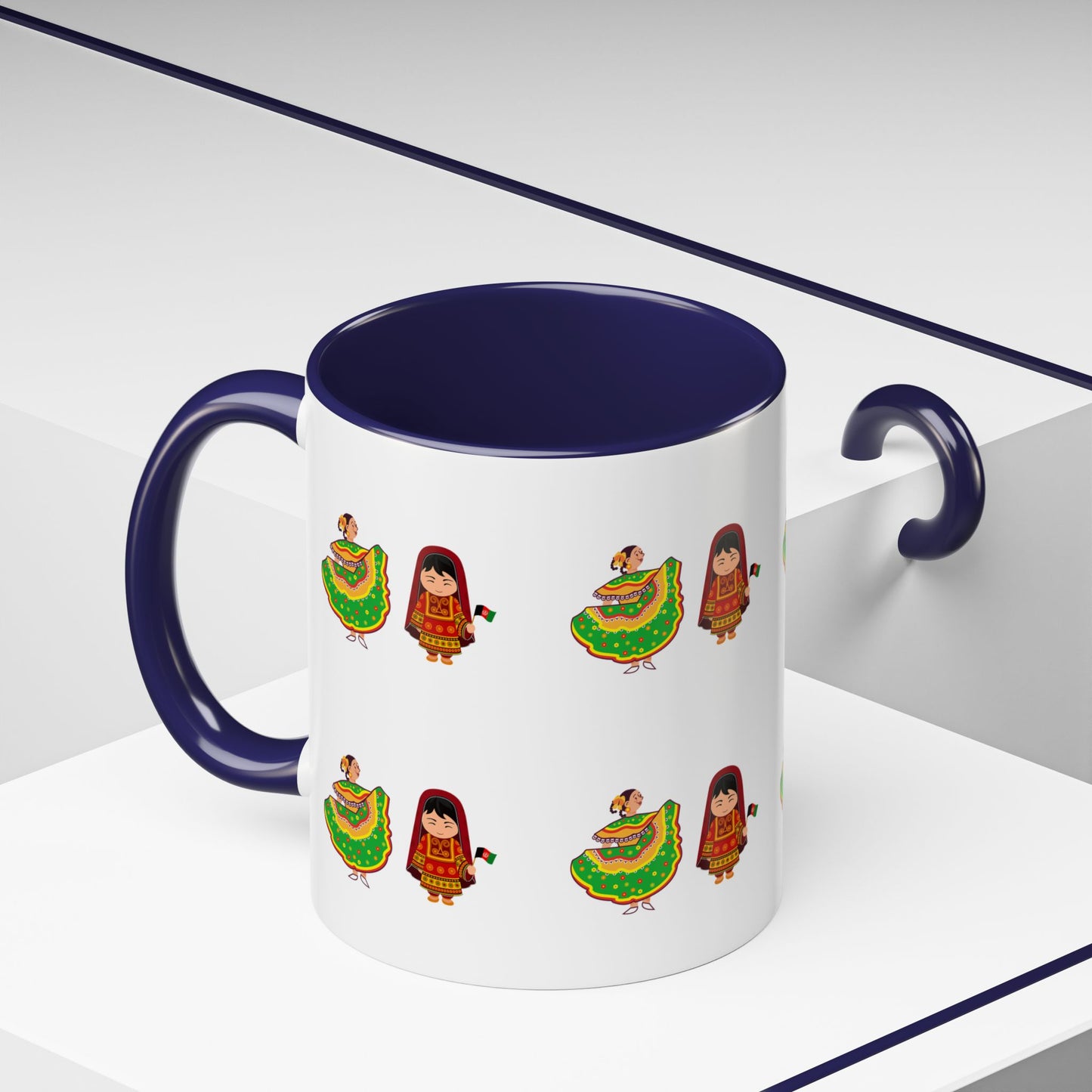 Mexican Folk Dance Accent Coffee Mug – Colorful Baile Jarabe Pattern (11/15oz)