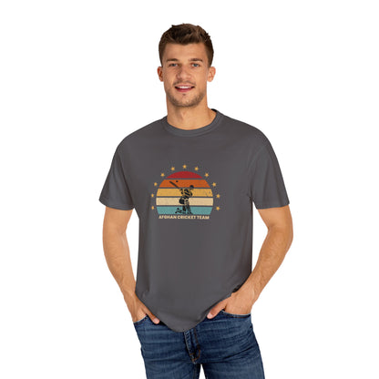 Retro Afghan Cricket Team T-Shirt - Unisex Garment-Dyed Tee