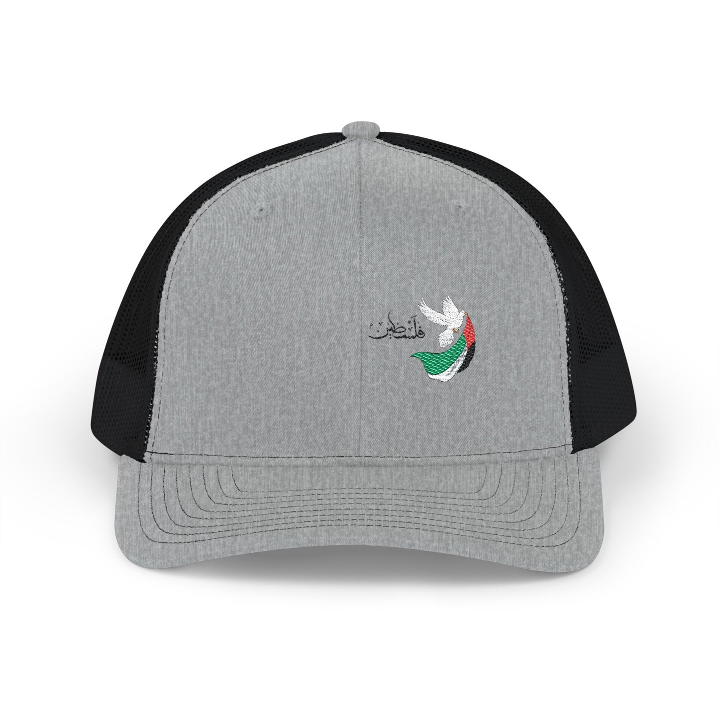 Embroidered Palestine Cap – Black/White Snapback