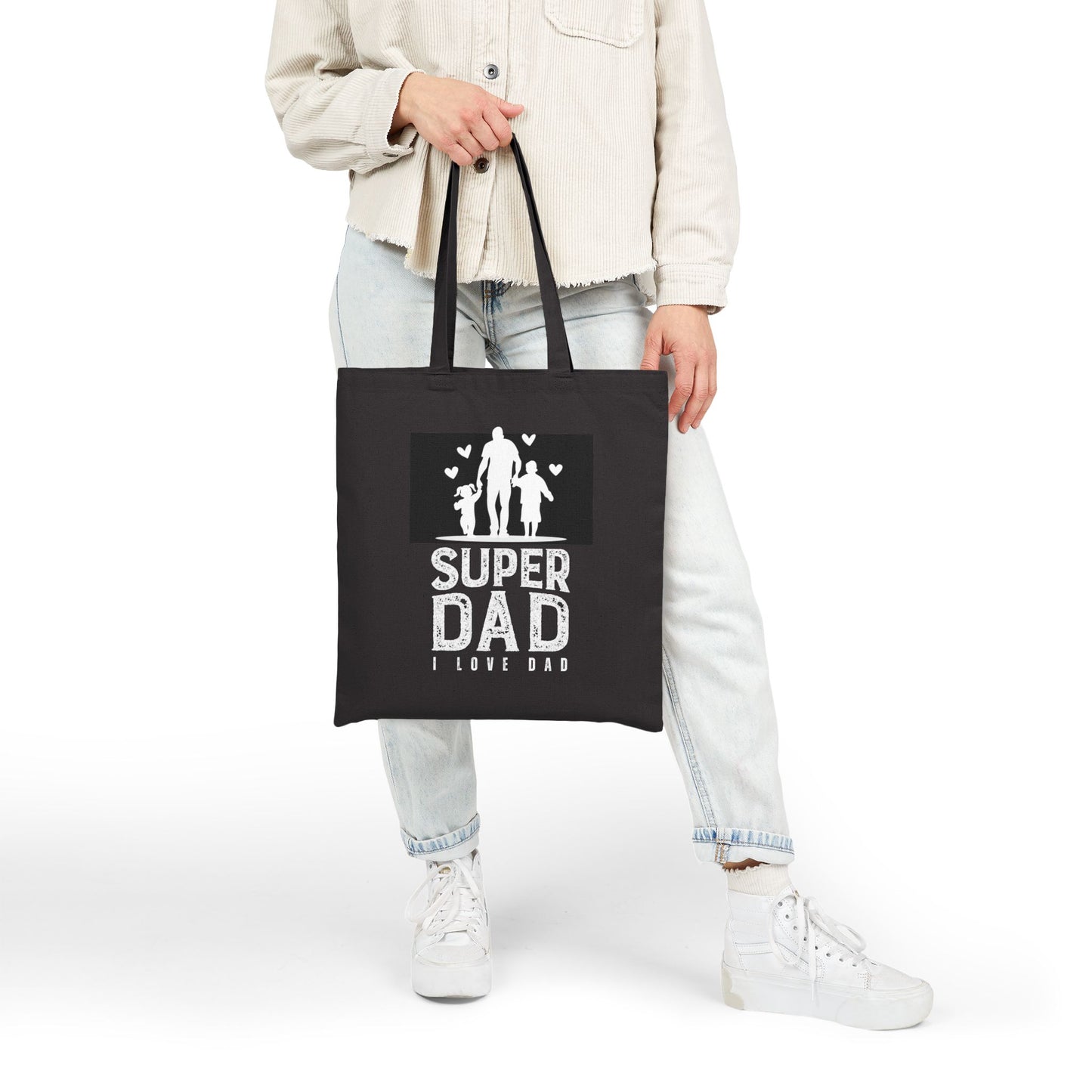 Super Dad Cotton Tote Bag – "I Love Dad" Father’s Day Gift