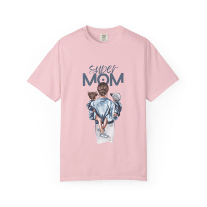 Super Mom T-Shirt — Mom Carrying Kids Graphic Tee (Mother’s Day Gift)