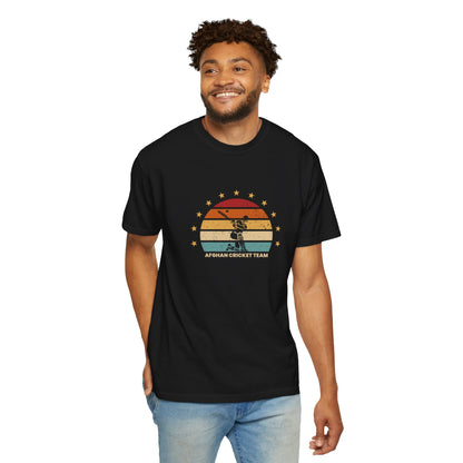 Retro Afghan Cricket Team T-Shirt - Unisex Garment-Dyed Tee