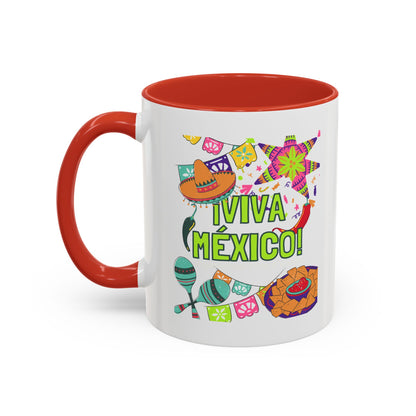 Viva México Accent Coffee Mug — Festive Mexican Fiesta 11/15oz