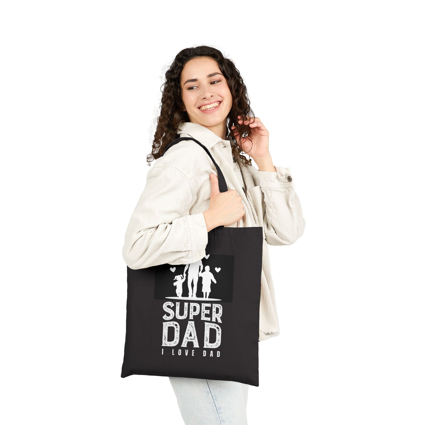 Super Dad Cotton Tote Bag – "I Love Dad" Father’s Day Gift