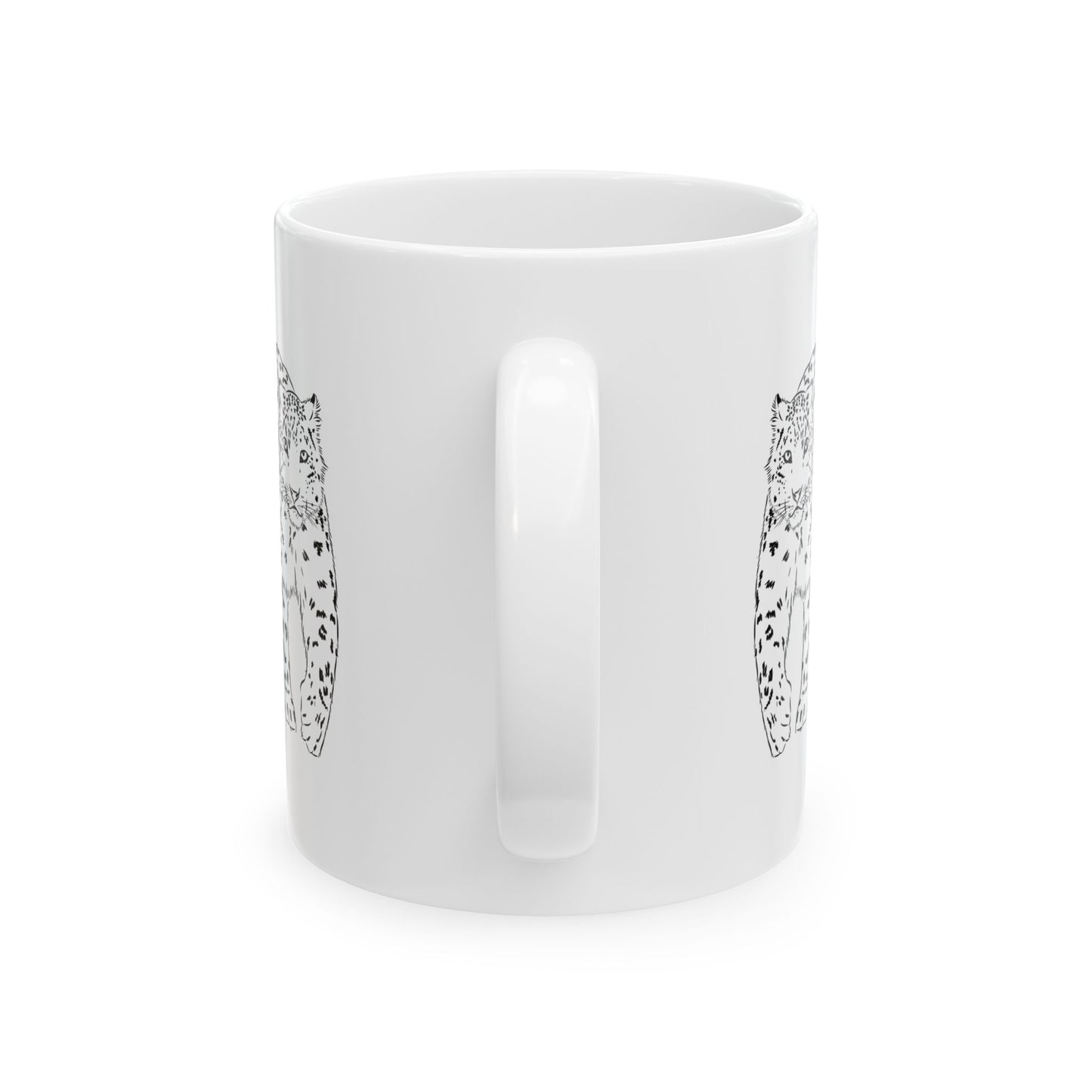 Snow Leopard Ceramic Mug - 11oz & 15oz Coffee Cup for Animal Lovers
